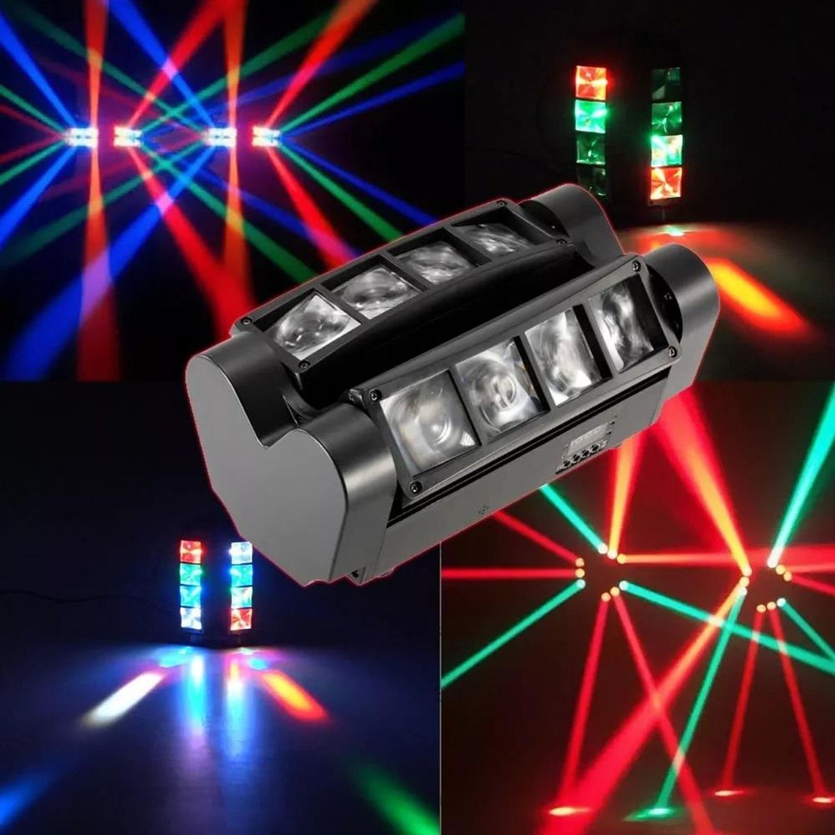 GENERICO - Cabeza Móvil LED RGBW DMX 8x3W para Espectáculos
