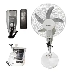 GENERICO - Ventilador de Pie Solar Recargable de 16 Pulgadas