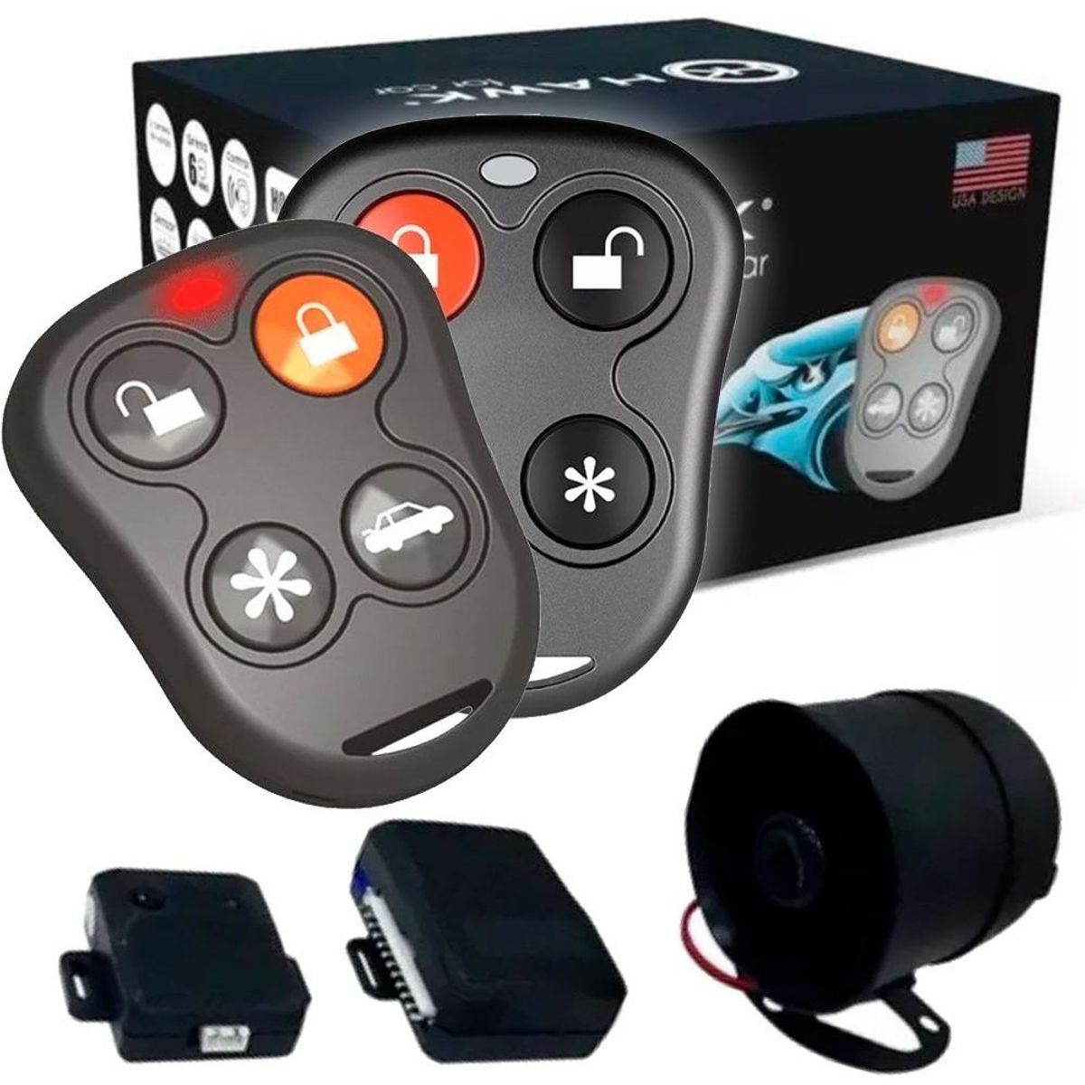 GENERICO - Alarma Auto Hawk One con Control Remoto y Seguridad Avanzada