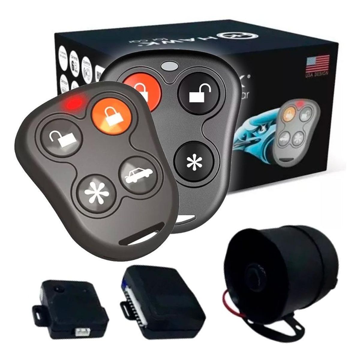 GENERICO - Alarma Auto Hawk One con Control Remoto y Seguridad Avanzada