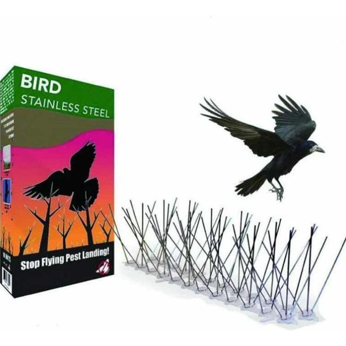 GENERICO - Pack de 5 Tiras de Púas para Repeler Palomas y Aves