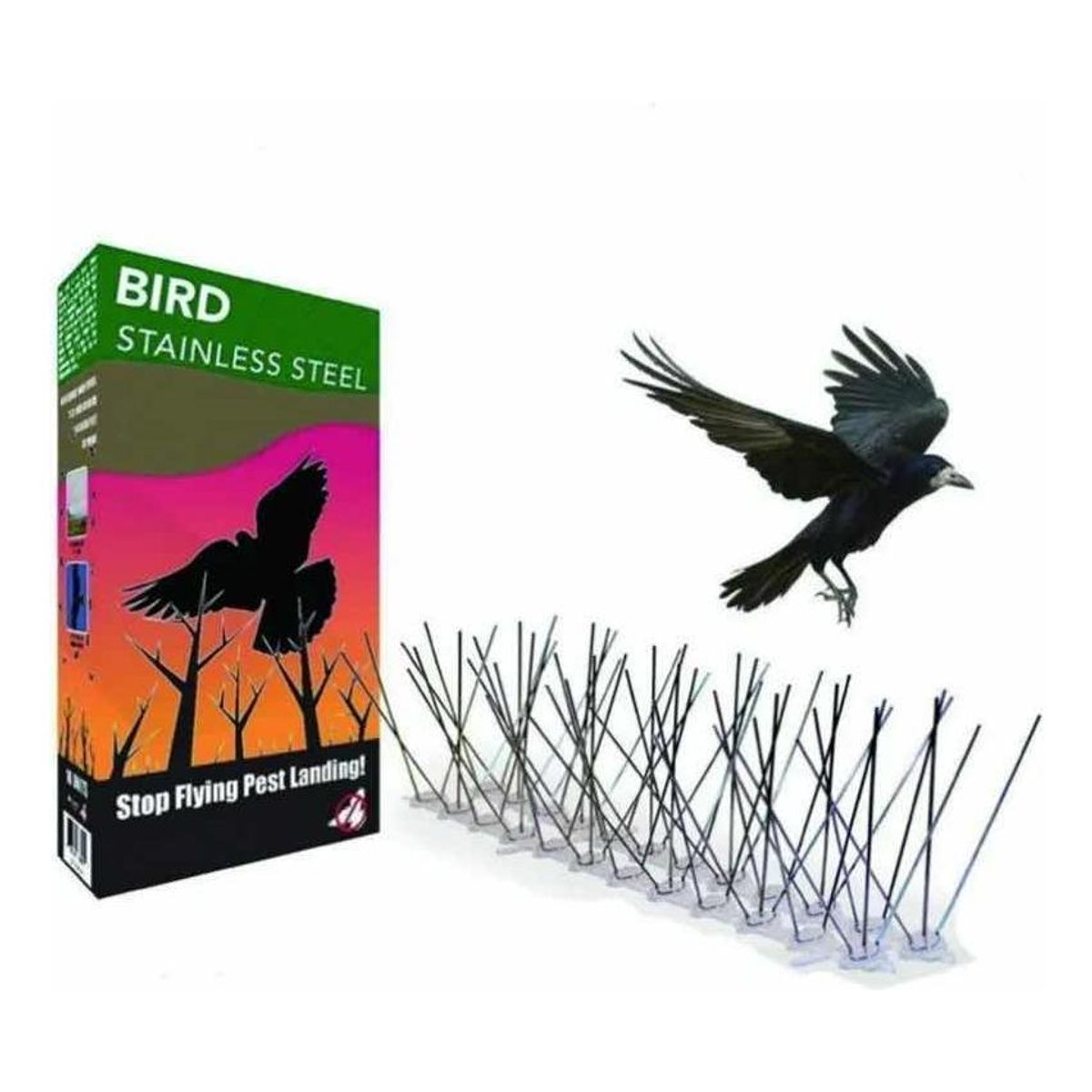 GENERICO - Pack de 5 Tiras de Púas para Repeler Palomas y Aves