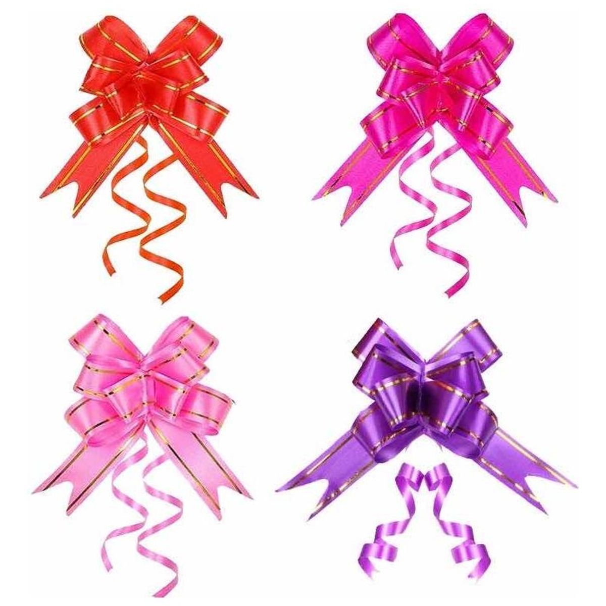 GENERICO - Cinta de Regalo Navideña - 4 Unidades con Diseño de Corazón