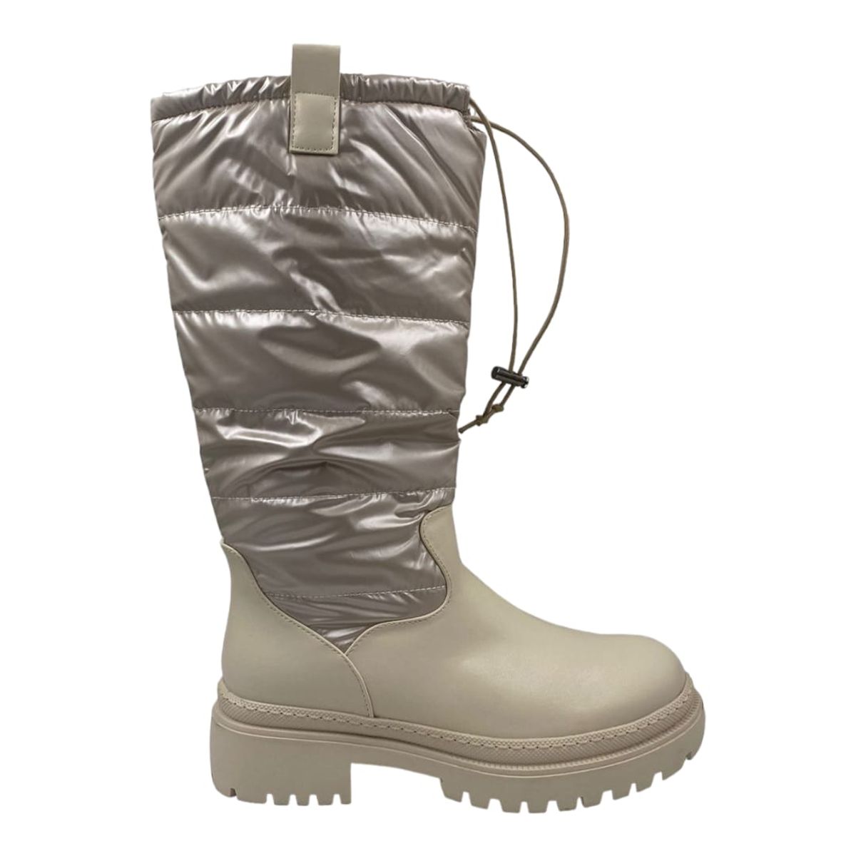 HERIEL - Botas Puffer Negro y Beige Mujer