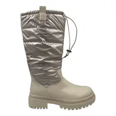 HERIEL - Botas Puffer Negro y Beige Mujer