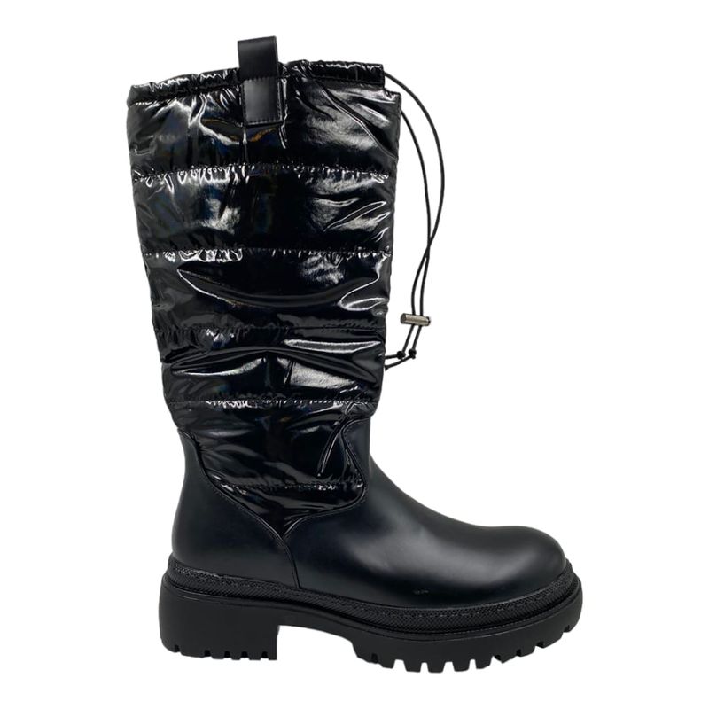HERIEL - Botas Puffer Negro y Beige Mujer.