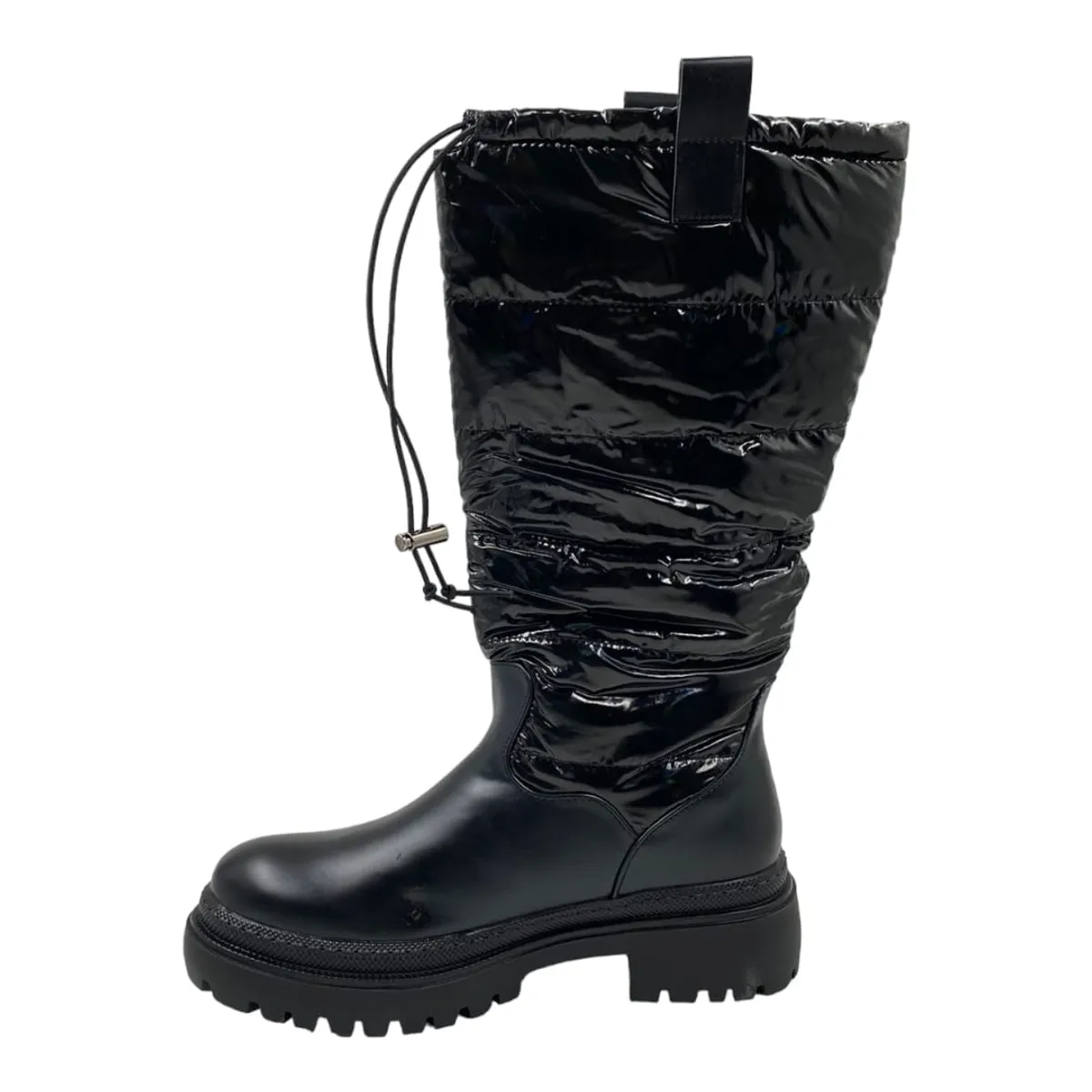 HERIEL - Botas Puffer Negro y Beige Mujer