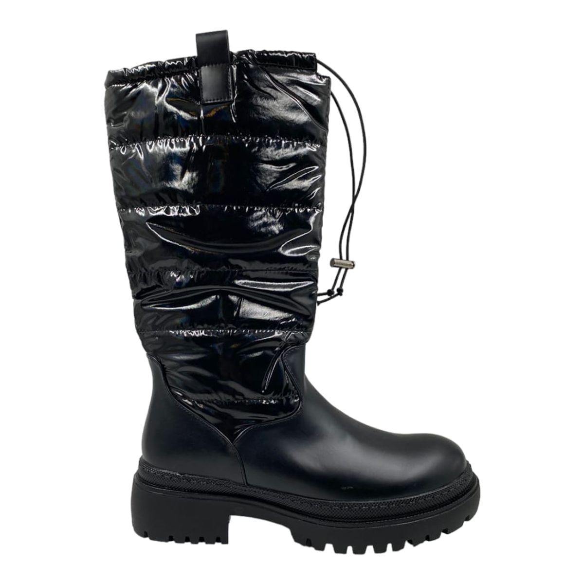 HERIEL - Botas Puffer Negro y Beige Mujer