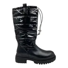 HERIEL - Botas Puffer Negro y Beige Mujer.