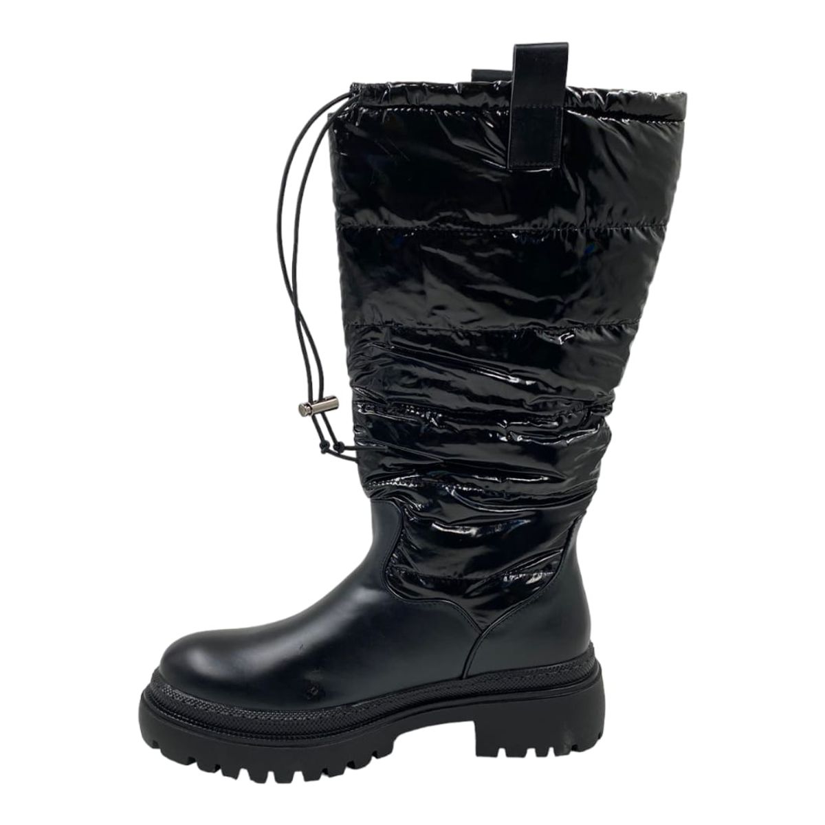 HERIEL - Botas Puffer Negro y Beige Mujer