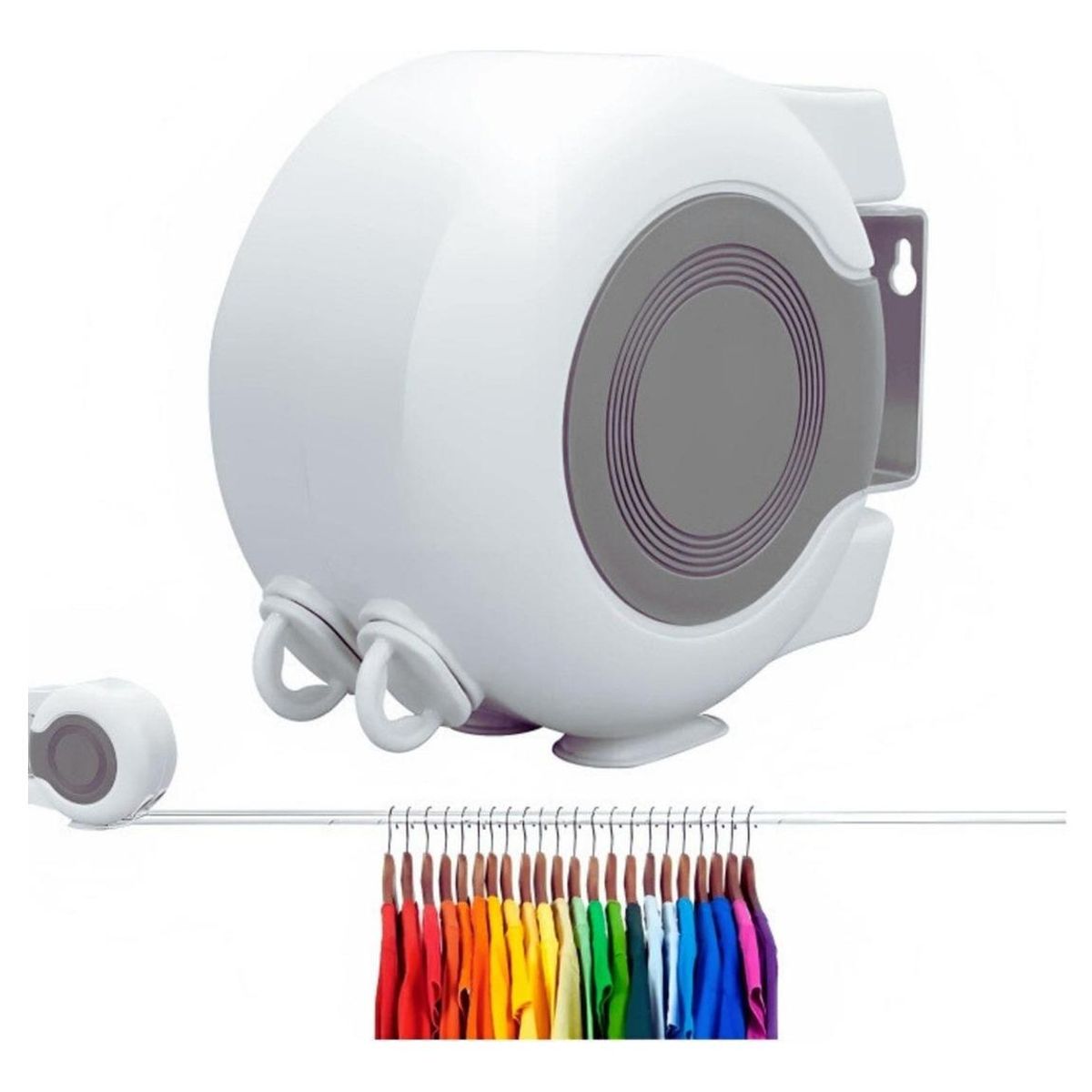 GENERICO - Tendedero Retráctil Doble Línea para Pared 13m