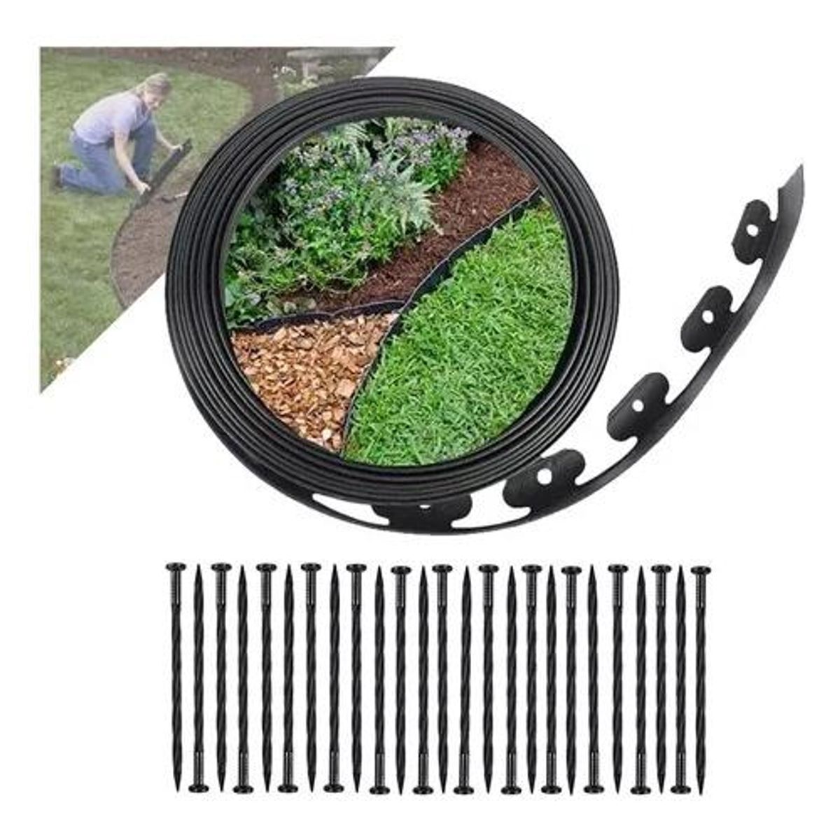 GENERICO - Separador de Jardín Flexible 5cm x 10m de Plástico