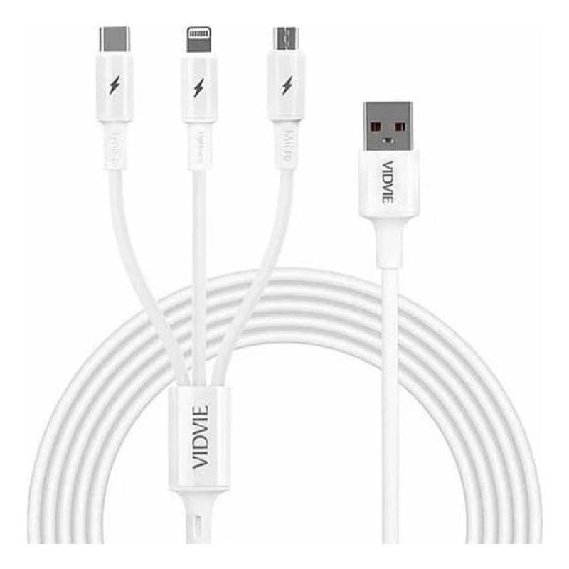GENERICO - Cargador Triple 3 En 1 Micro USB Tipo C y Lightning