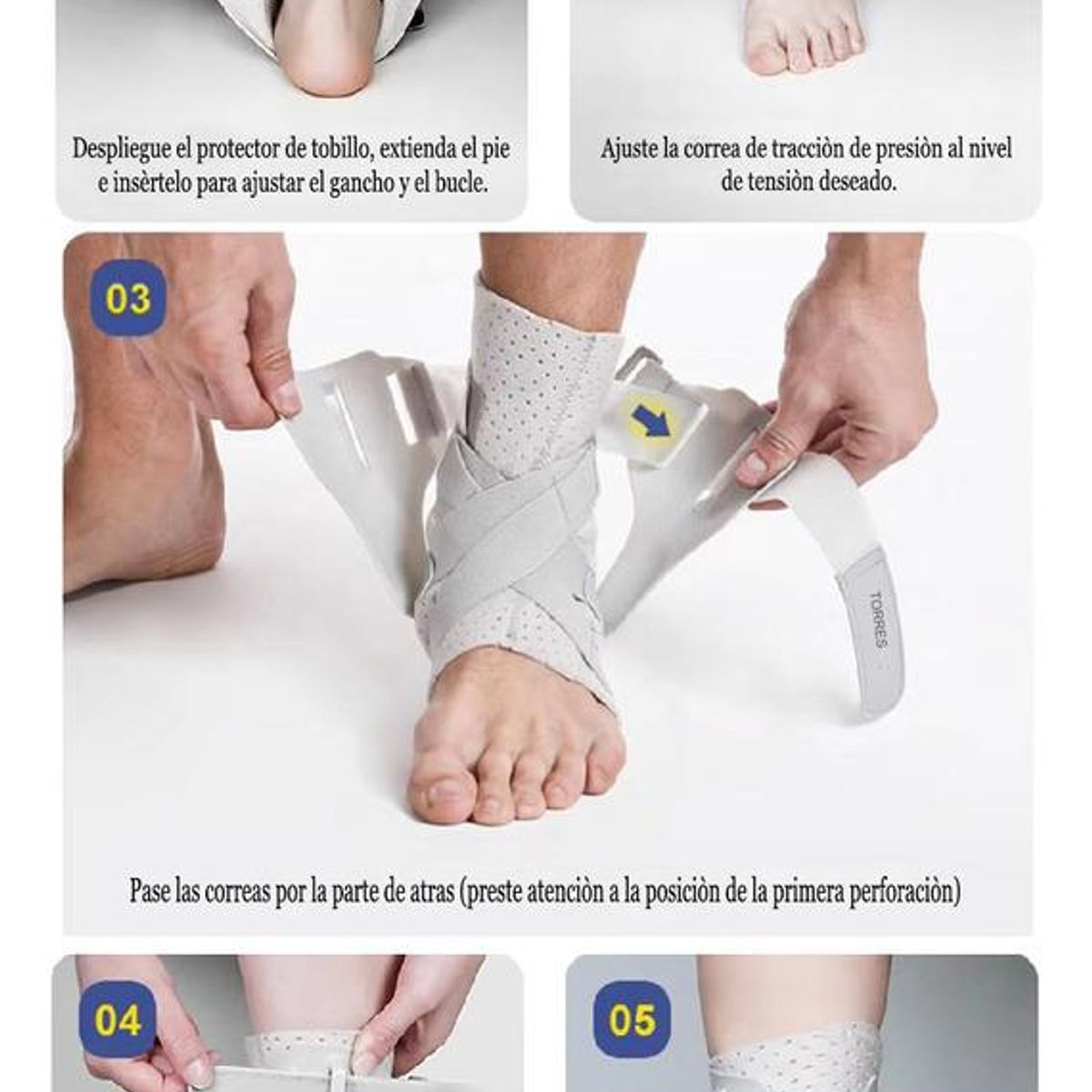 GENERICO - Tobillera Transpirable con Estabilizadores Laterales