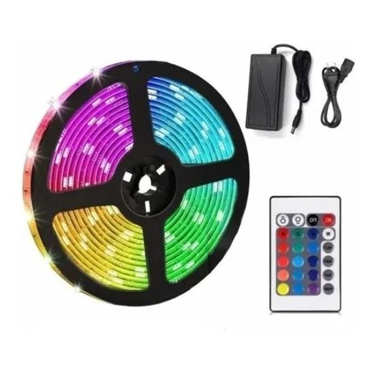GENERICO - Cinta LED RGB de 2m para TV y PC con control remoto