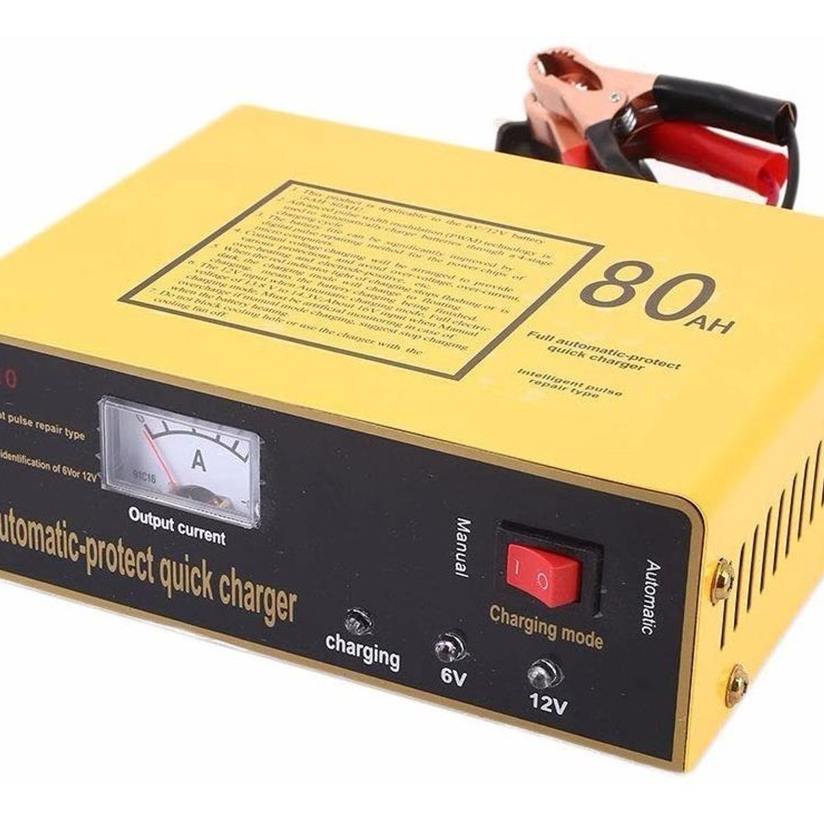 GENERICO - Cargador de Batería Automotriz 220V 6V-12V 80A