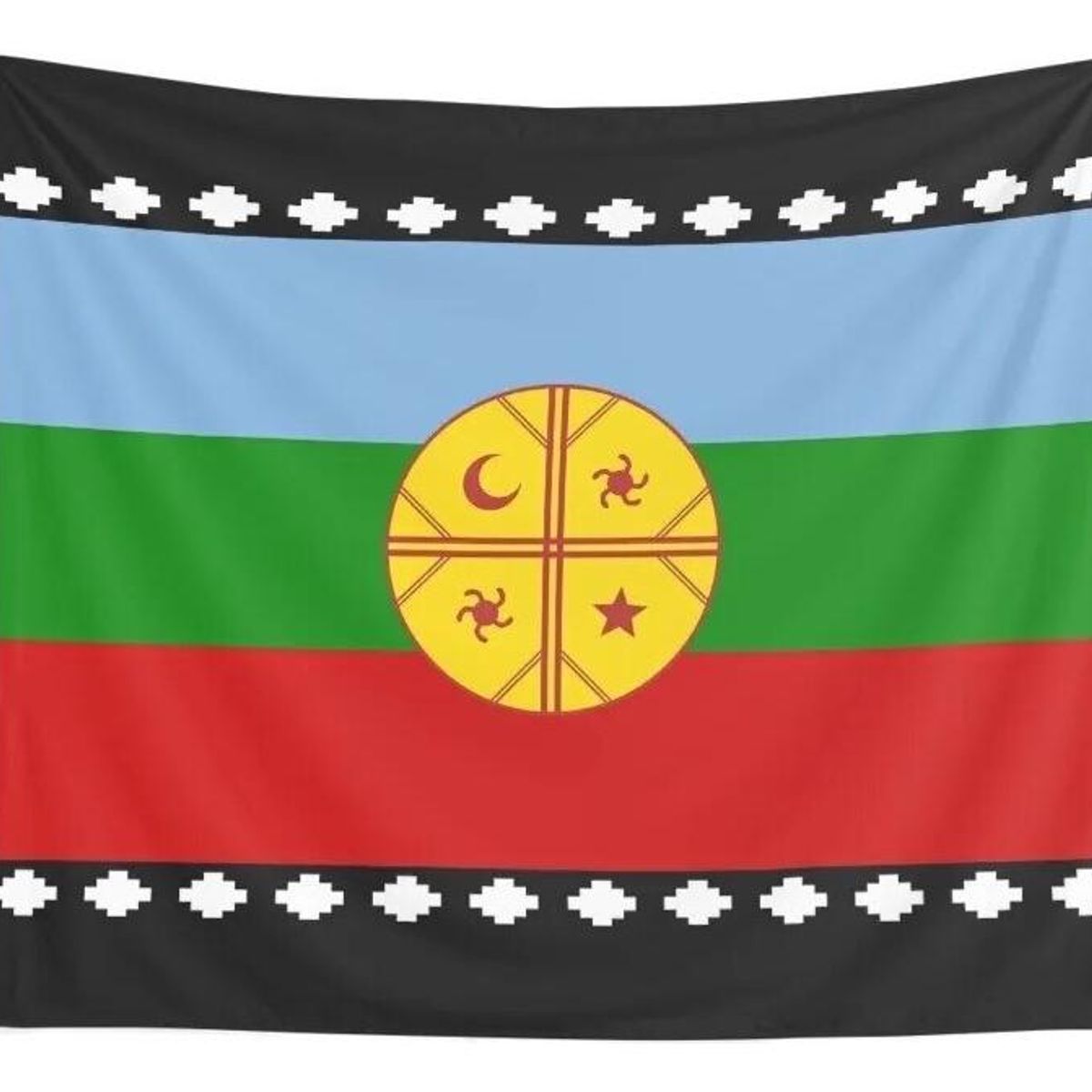 GENERICO - Bandera Mapuche 120 x 180 cm para Decoración