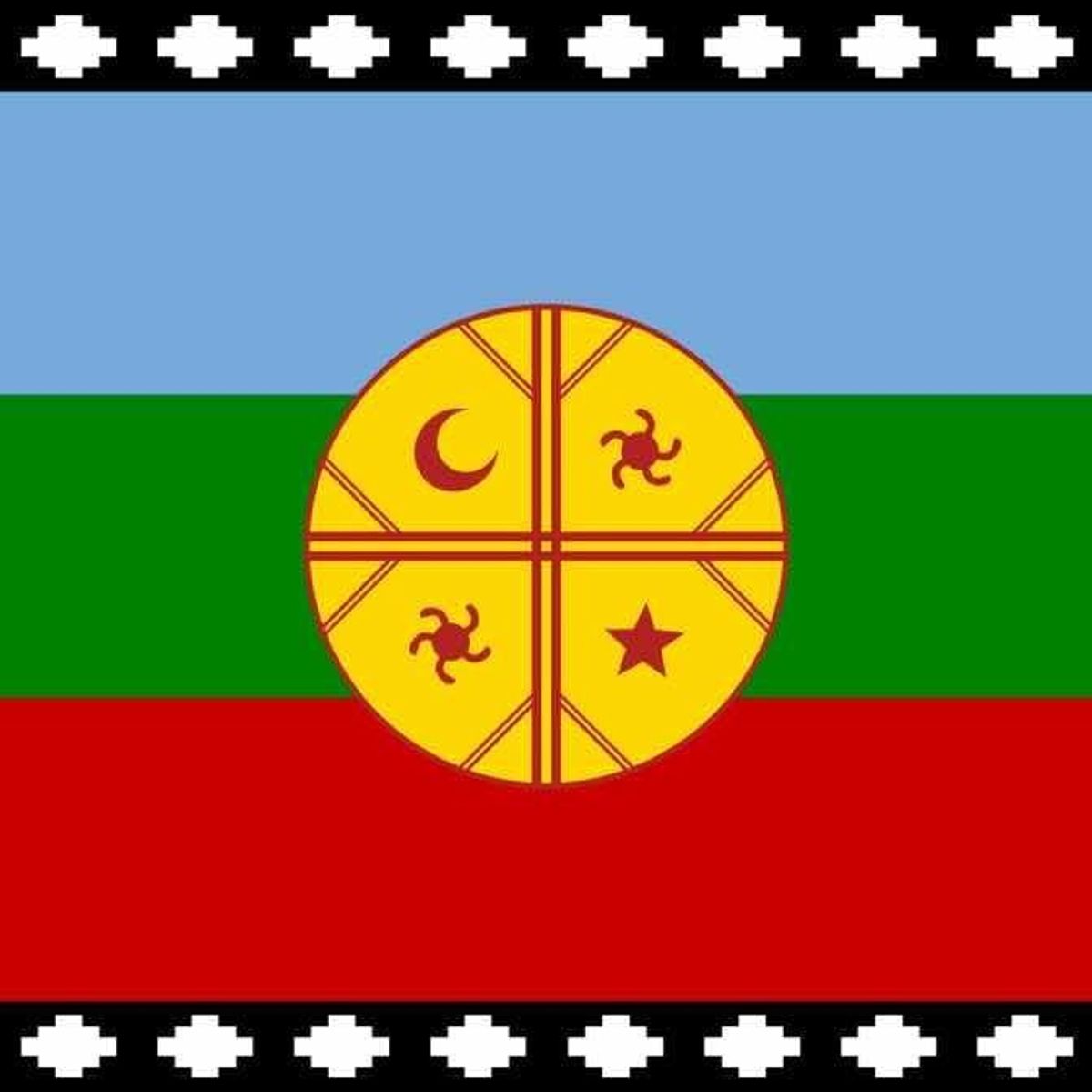 GENERICO - Bandera Mapuche 120 x 180 cm para Decoración