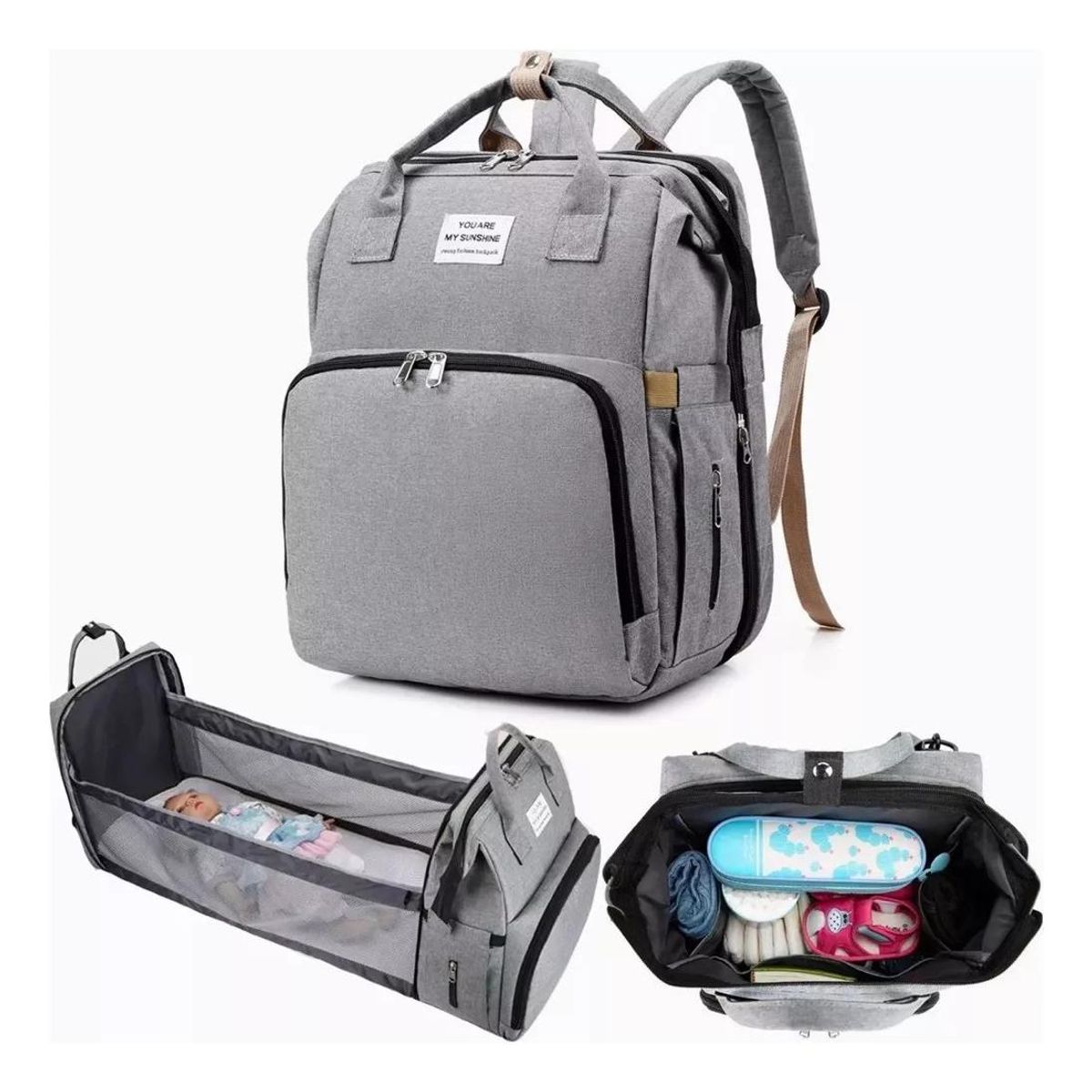 GENERICO - Mochila de Pañales Plegable con Bolsillos Multifuncionales