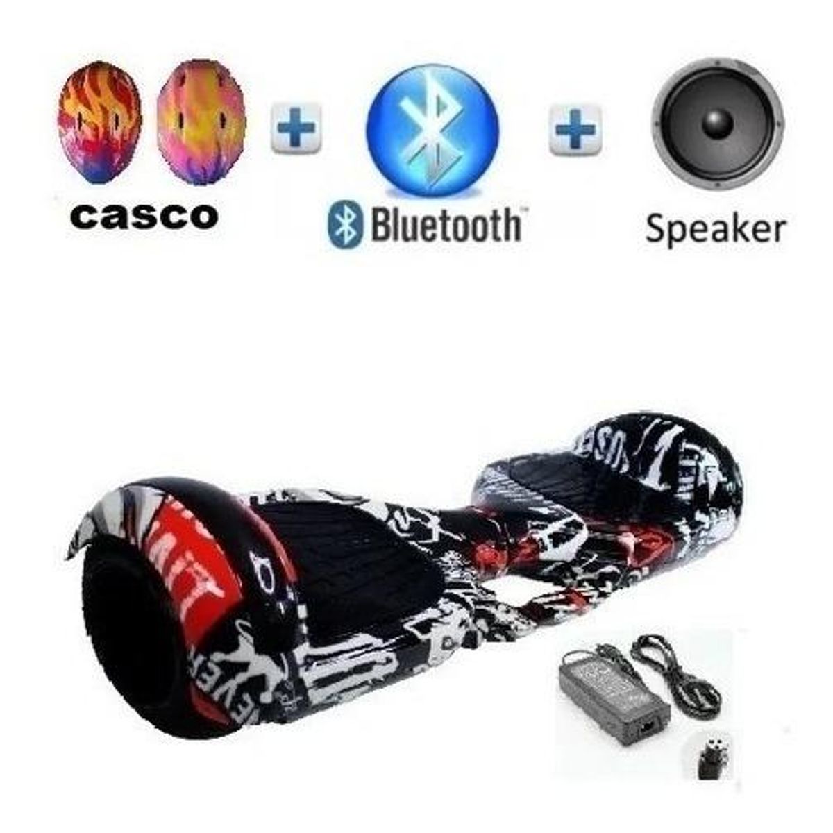 GENERICO - Patineta Eléctrica Smart Balance con Bluetooth y Casco