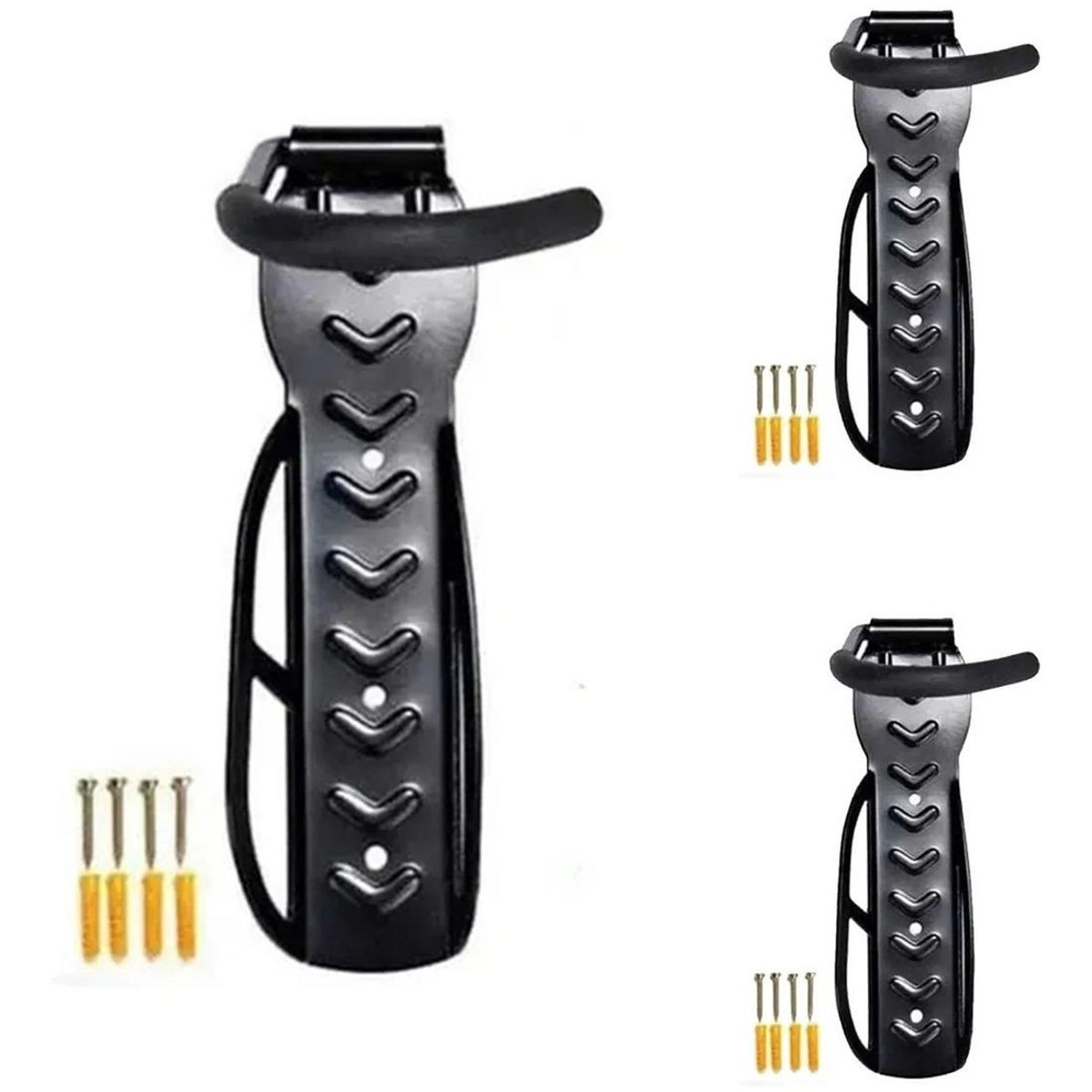 GENERICO - Pack de 3 Ganchos Soporte para Bicicletas de Acero