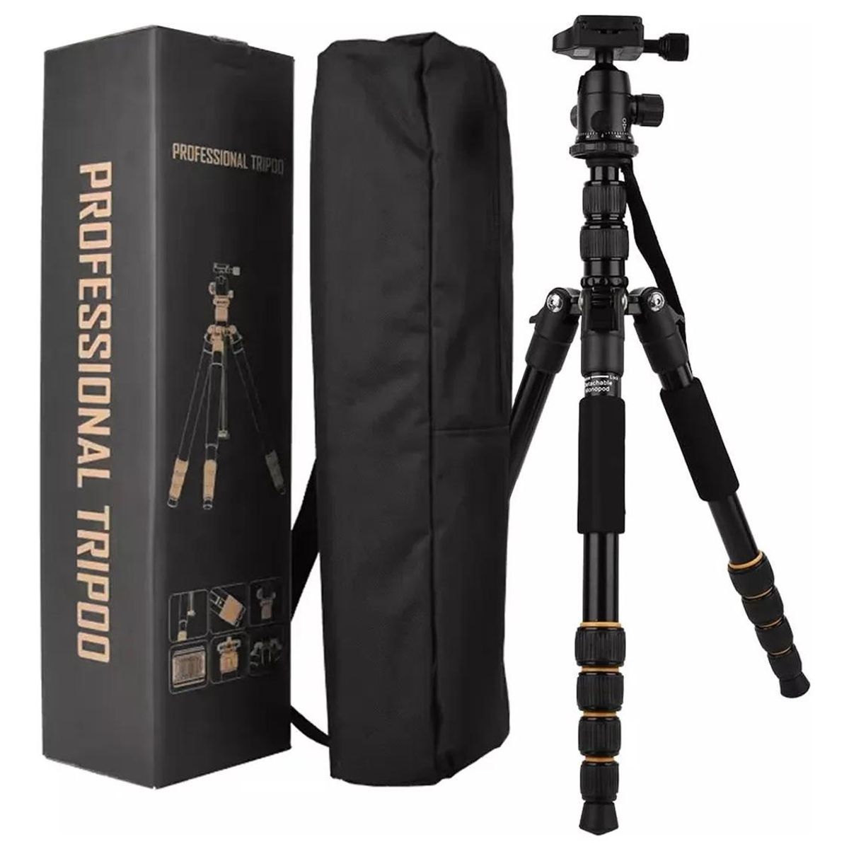 GENERICO - Trípode Profesional para Cámara y Celular con Cabezal 666S