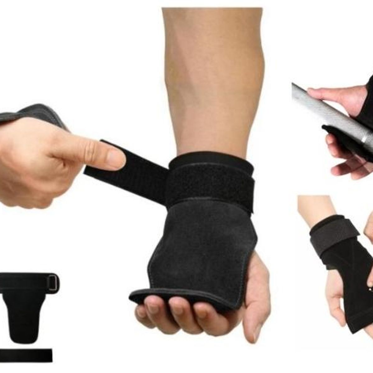 GENERICO - Calleras de Cuero para Pesas y Calistenia con Muñequera