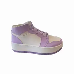 HERIEL - Zapatilla Blanca con Lila Plataforma
