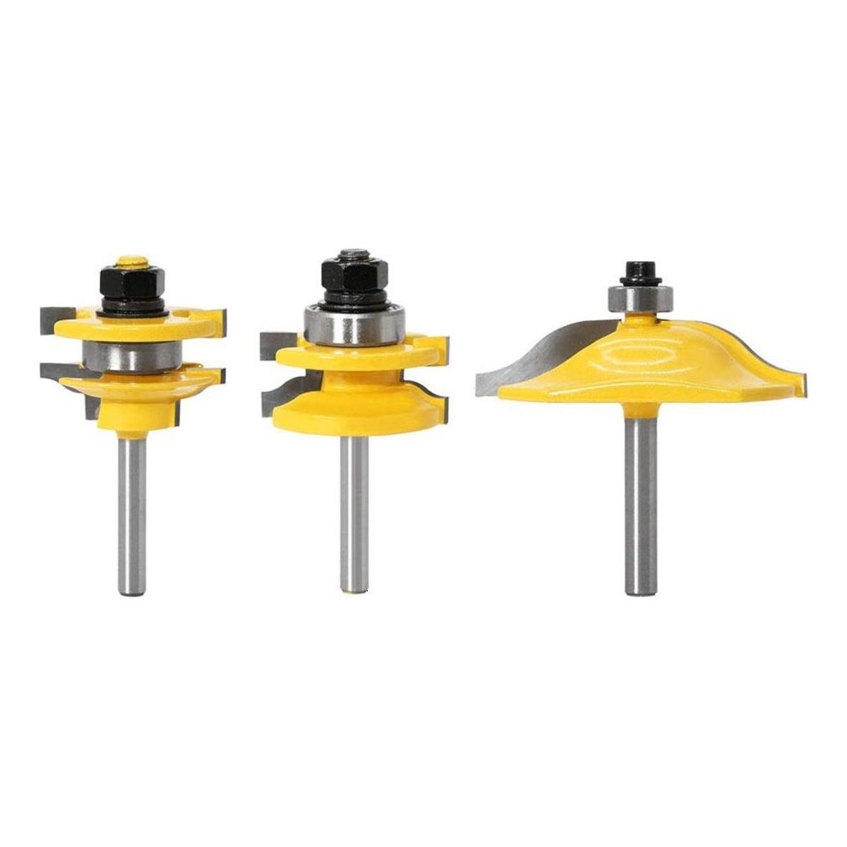 GENERICO - Juego de 3 Fresas de 8mm para Carpintería