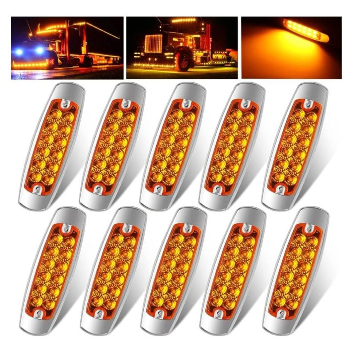 GENERICO - Foco LED Ámbar para Vehículos Pack de 10 Unidades