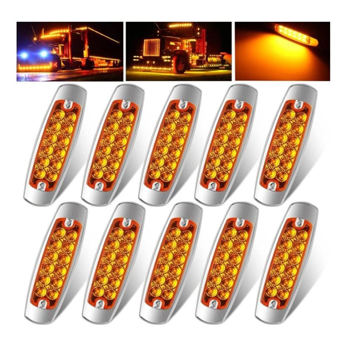 GENERICO - Foco LED Ámbar para Vehículos Pack de 10 Unidades