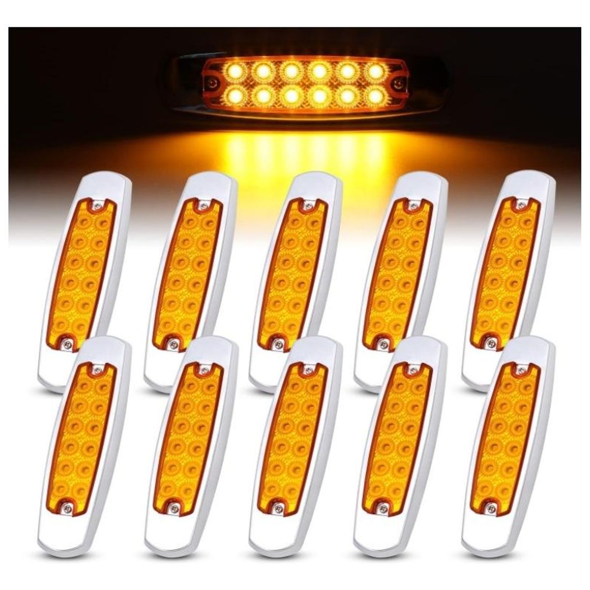 GENERICO - Foco LED Ámbar para Vehículos Pack de 10 Unidades