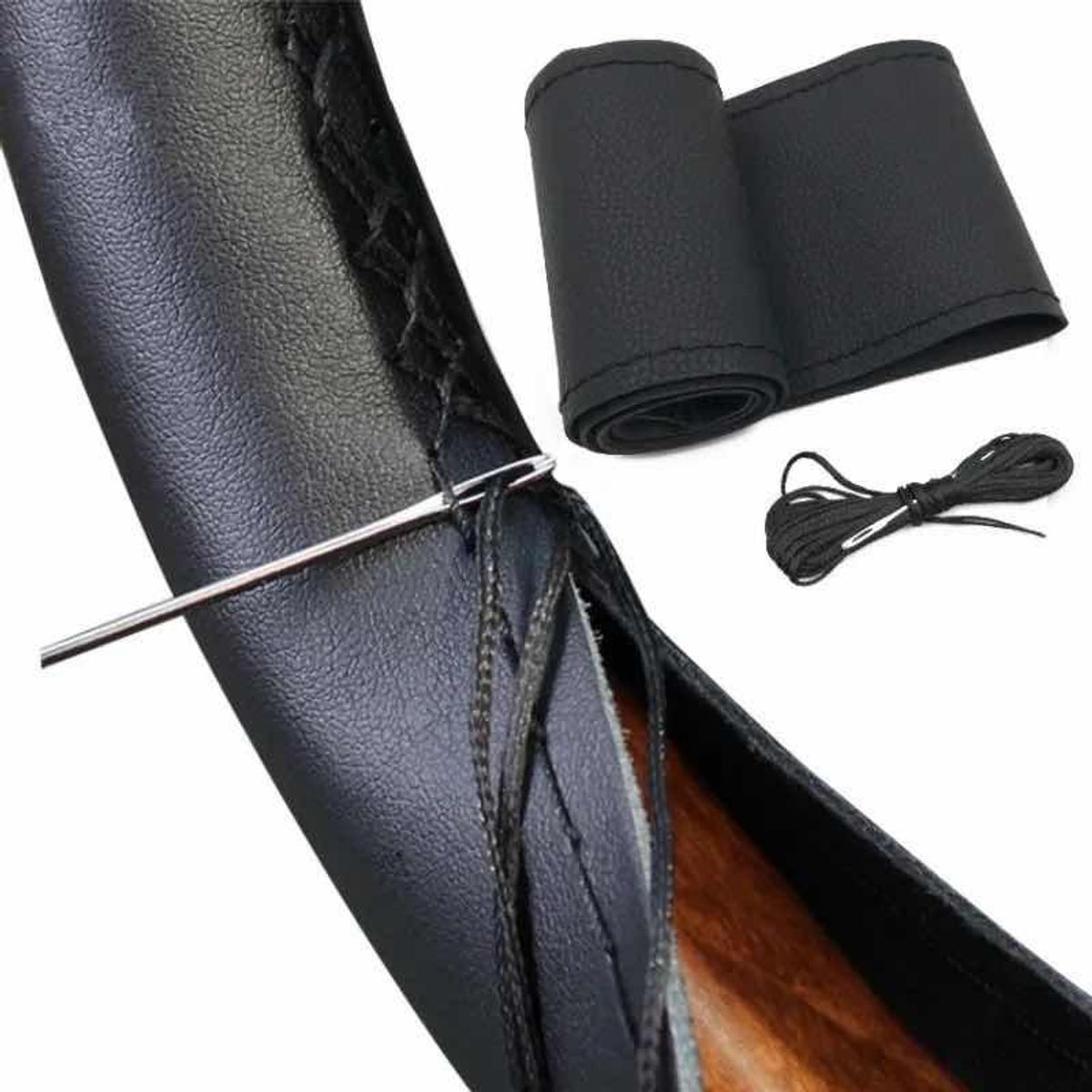 GENERICO - Funda de Volante Universal de Eco Cuero Diseño Elegante