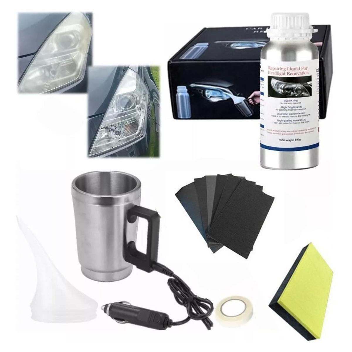 GENERICO - Kit Restaurador de Faros para Automóviles Pulidor Eficaz
