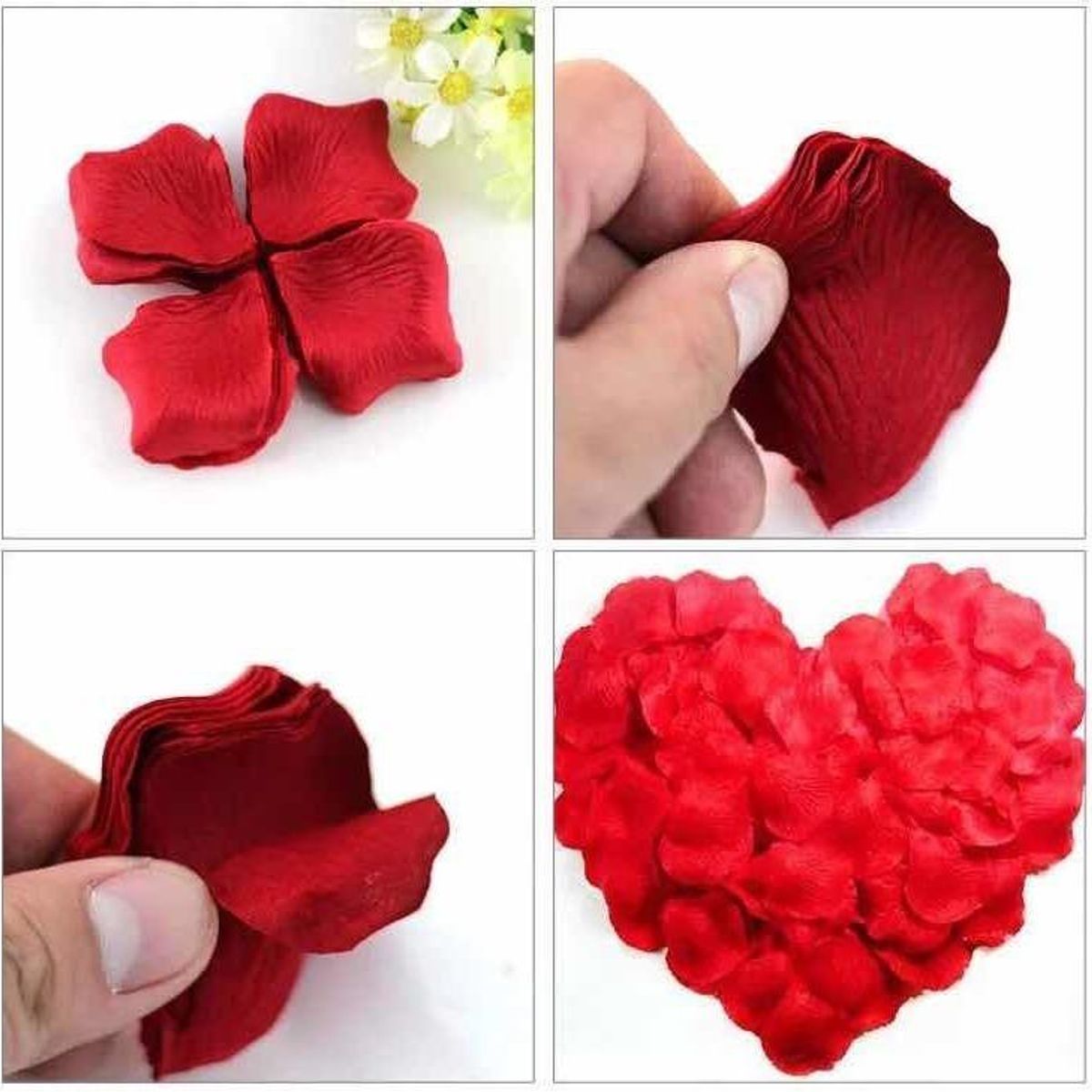 GENERICO - Pétalos de Rosa Artificiales Rojos - 100 Unidades