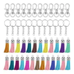 GENERICO - Set de Llaveros con Borlas y Anillos - 200 Piezas