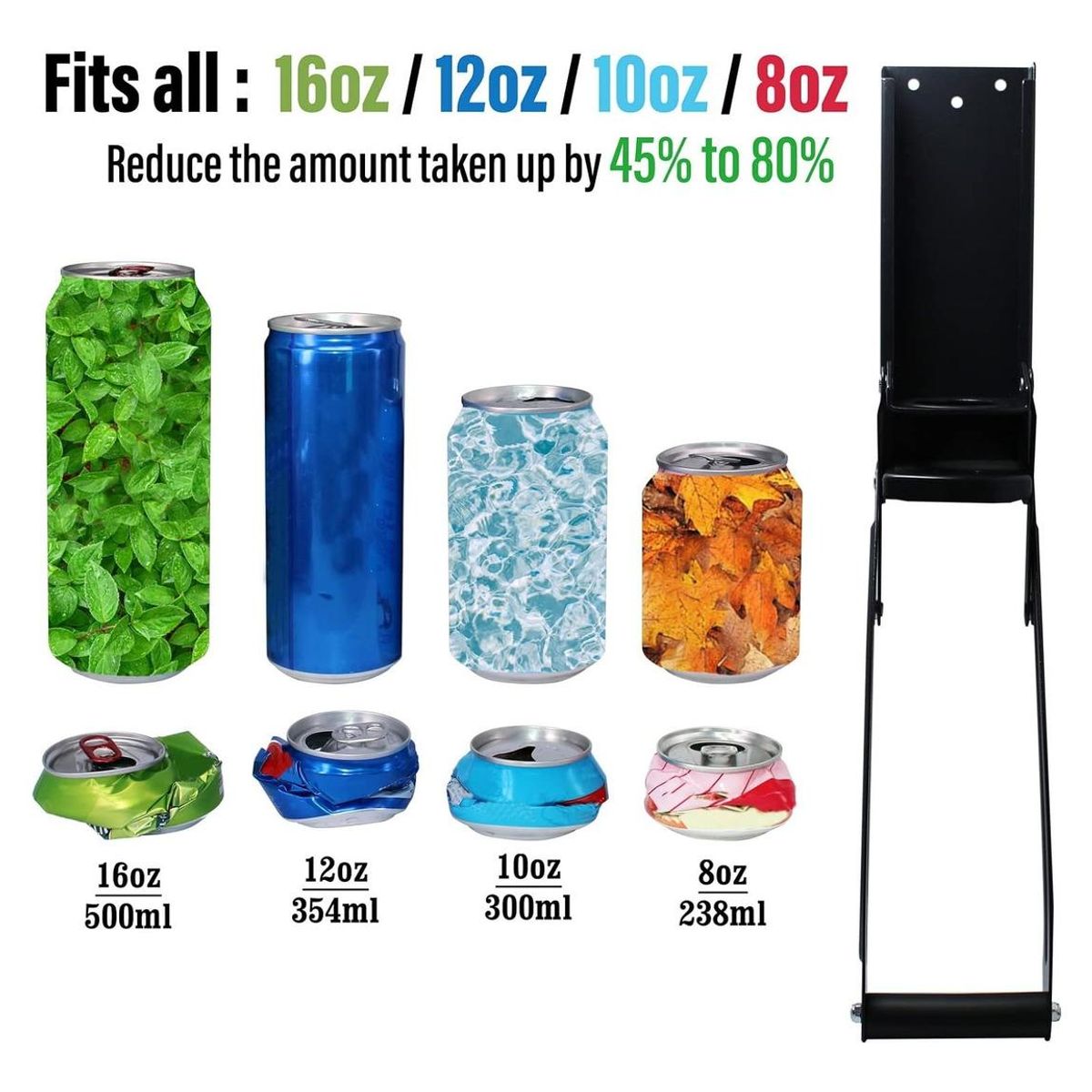 GENERICO - Trituradora de Latas de Pared con Abrebotellas Integrado