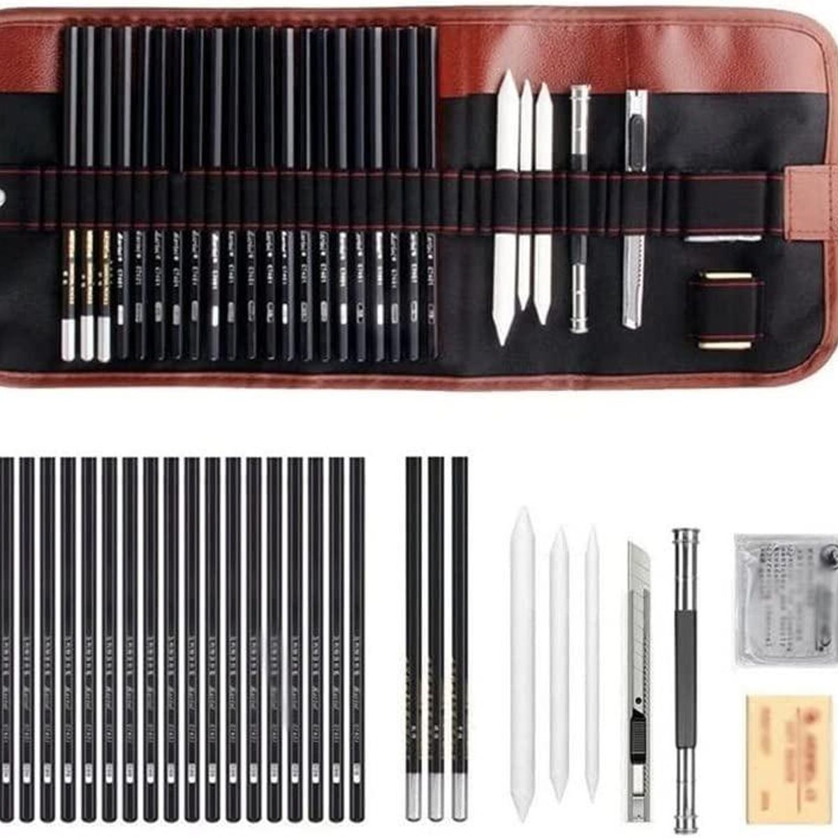 GENERICO - Set Completo de 29 Piezas para Dibujo y Boceto