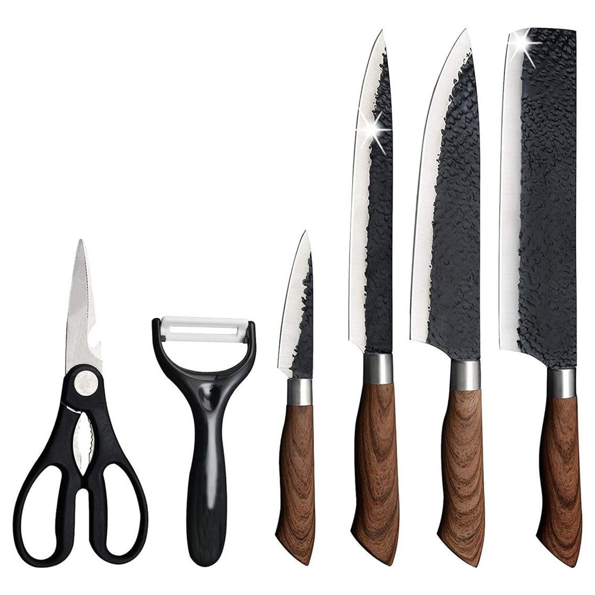 GENERICO - Set de Cuchillos de Cocina Profesional de Acero Inoxidable 6 Pzs