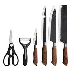 GENERICO - Set de Cuchillos de Cocina Profesional de Acero Inoxidable 6 Pzs