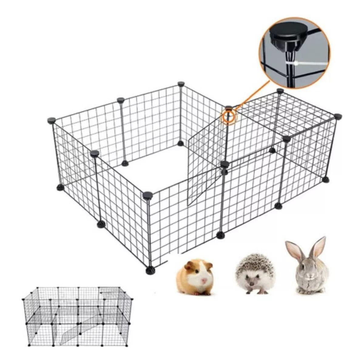 GENERICO - Jaula Armable para Mascotas Pequeñas de 12 Paneles