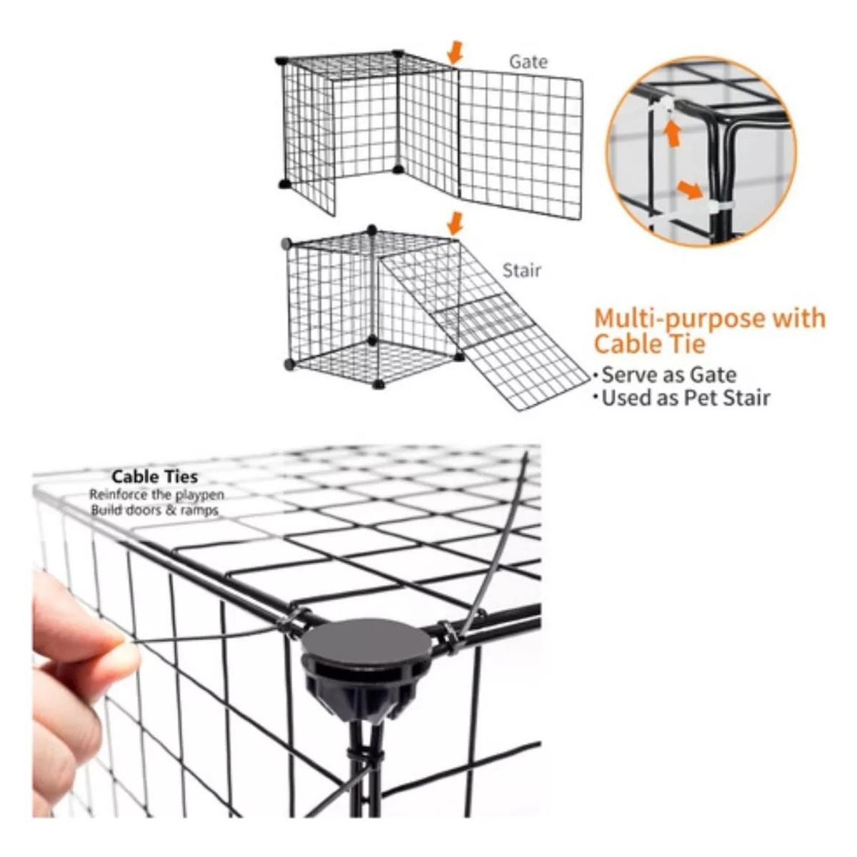 GENERICO - Jaula Armable para Mascotas Pequeñas de 12 Paneles