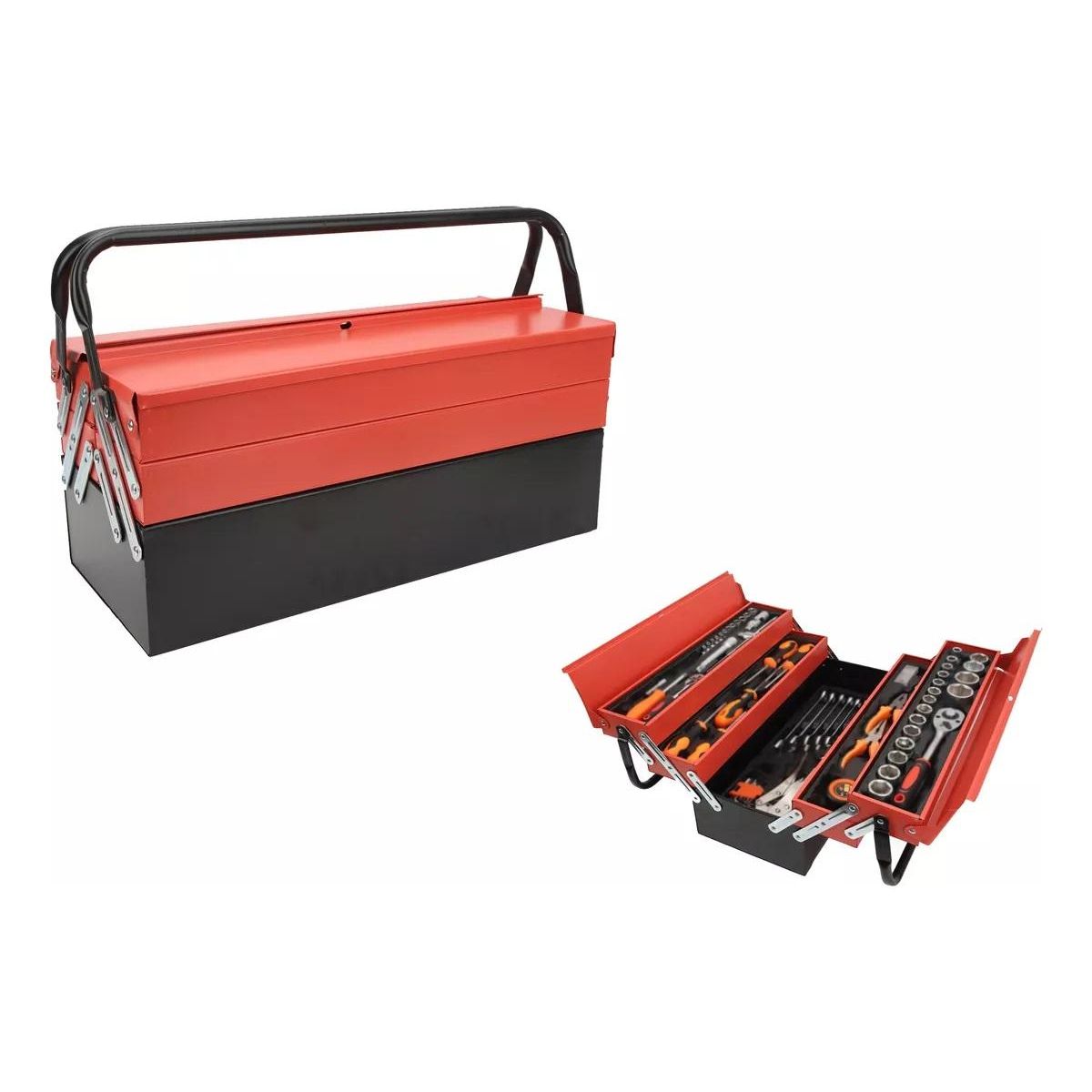 GENERICO - Caja de Herramienta Metálica Articulada 3 Niveles