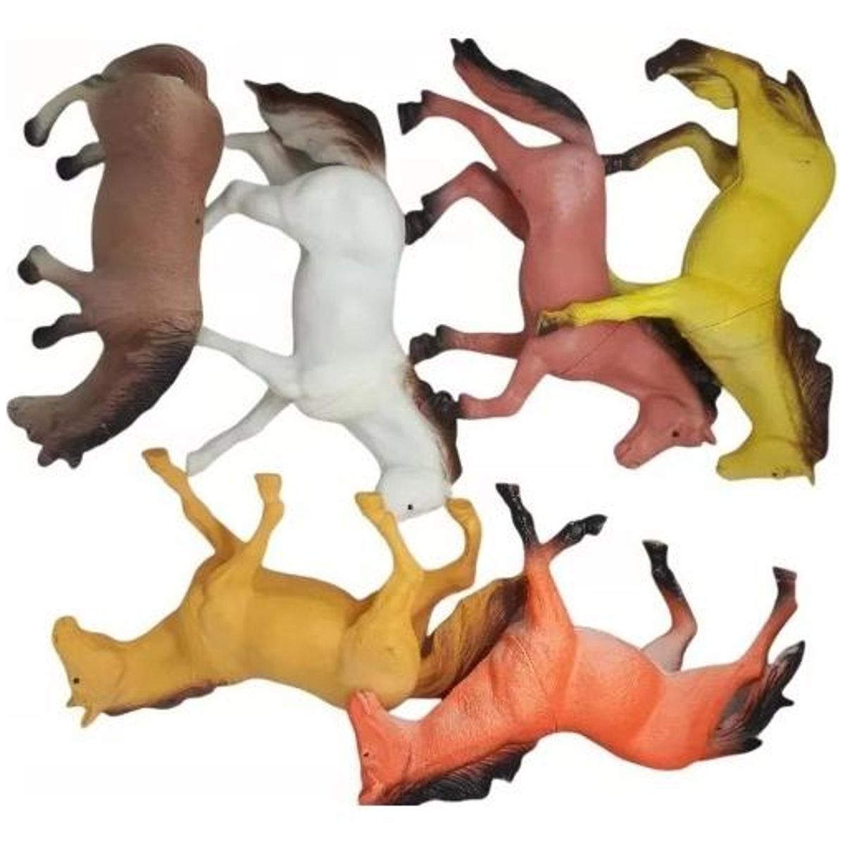 GENERICO - Set de 6 Caballos de Juguete Coloridos de Granja 14 cm