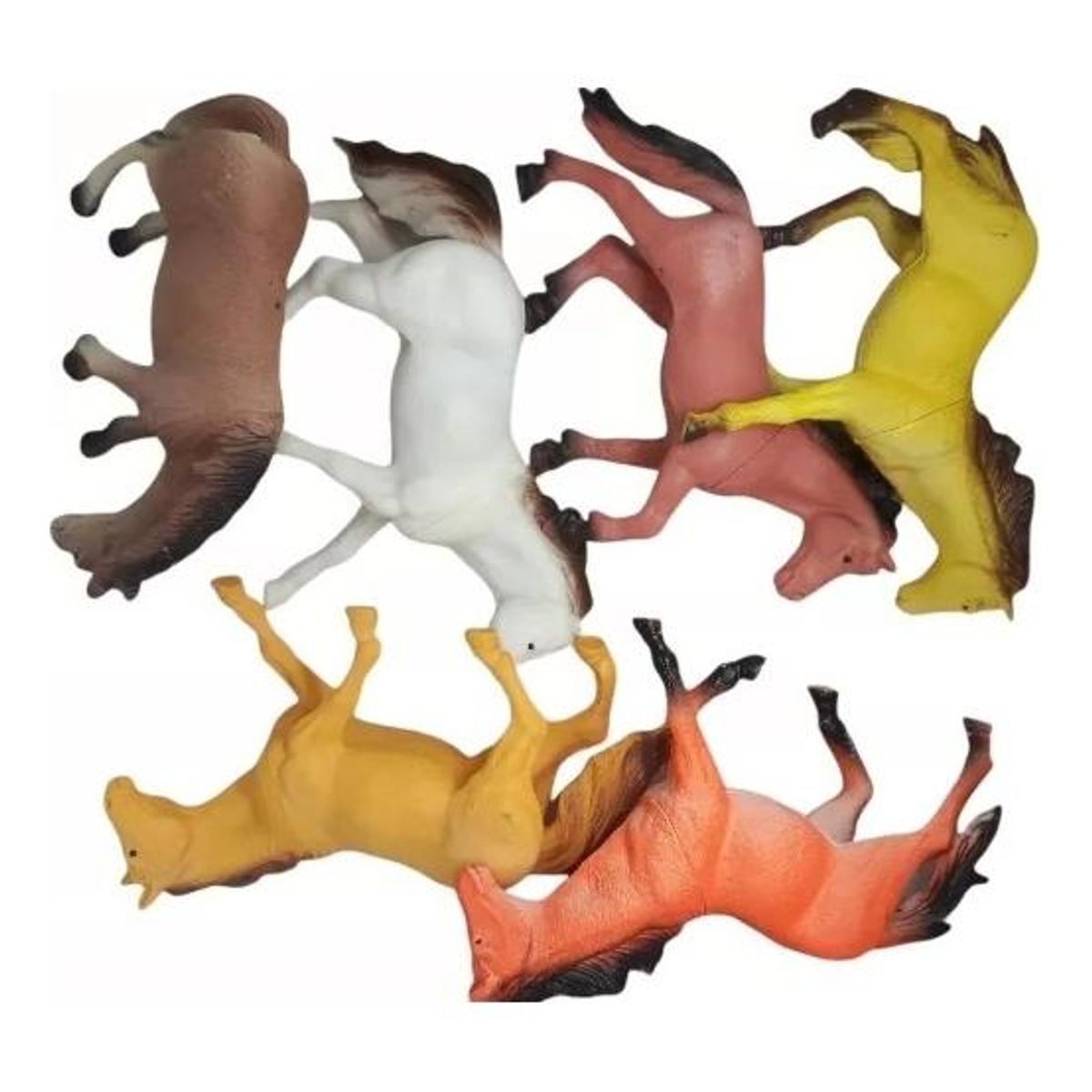 GENERICO - Set de 6 Caballos de Juguete Coloridos de Granja 14 cm