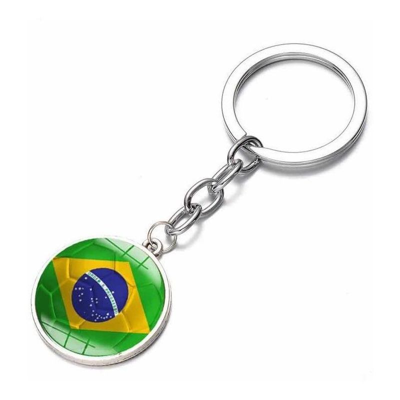 GENERICO - Llavero de Futbolero Brasil Verde y Amarillo