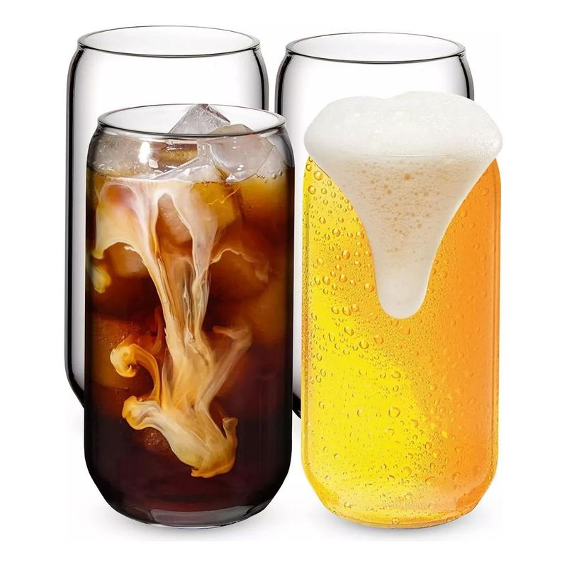 GENERICO - Juego de 4 Vasos de Vidrio Borosilicato 550 ml
