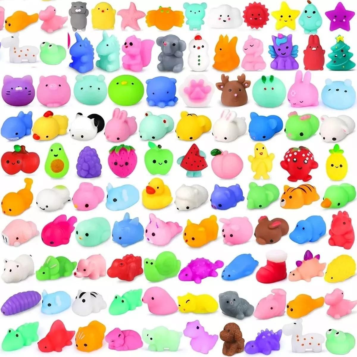 GENERICO - Kit de 100 Mini Mochi Squishy Juguetes Antiestrés