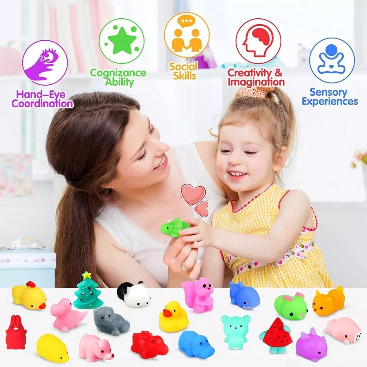 GENERICO - Kit de 100 Mini Mochi Squishy Juguetes Antiestrés