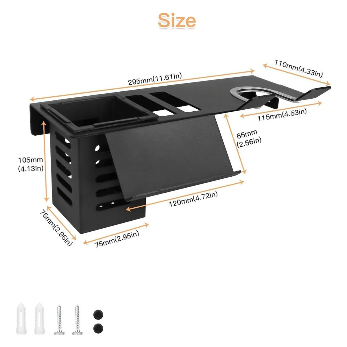 GENERICO - Soporte de Pared para Secador de Pelo y Organizador de Baño.